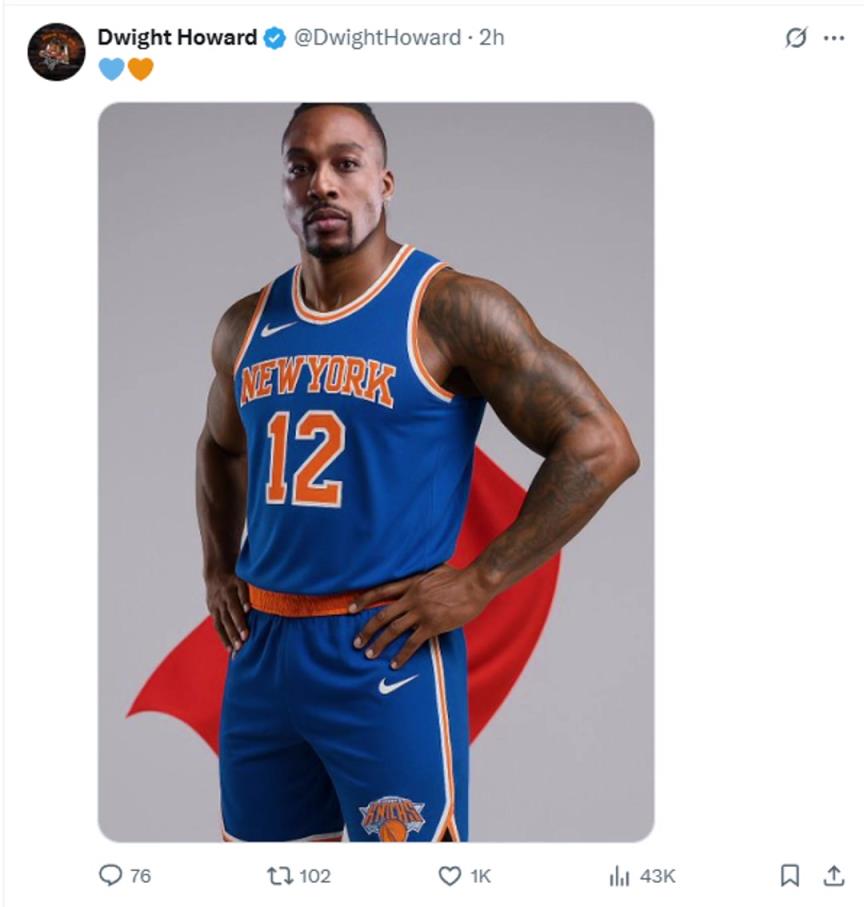 難道說(shuō)？尼克斯步行者G4賽后 霍華德發(fā)推身披尼克斯戰(zhàn)袍